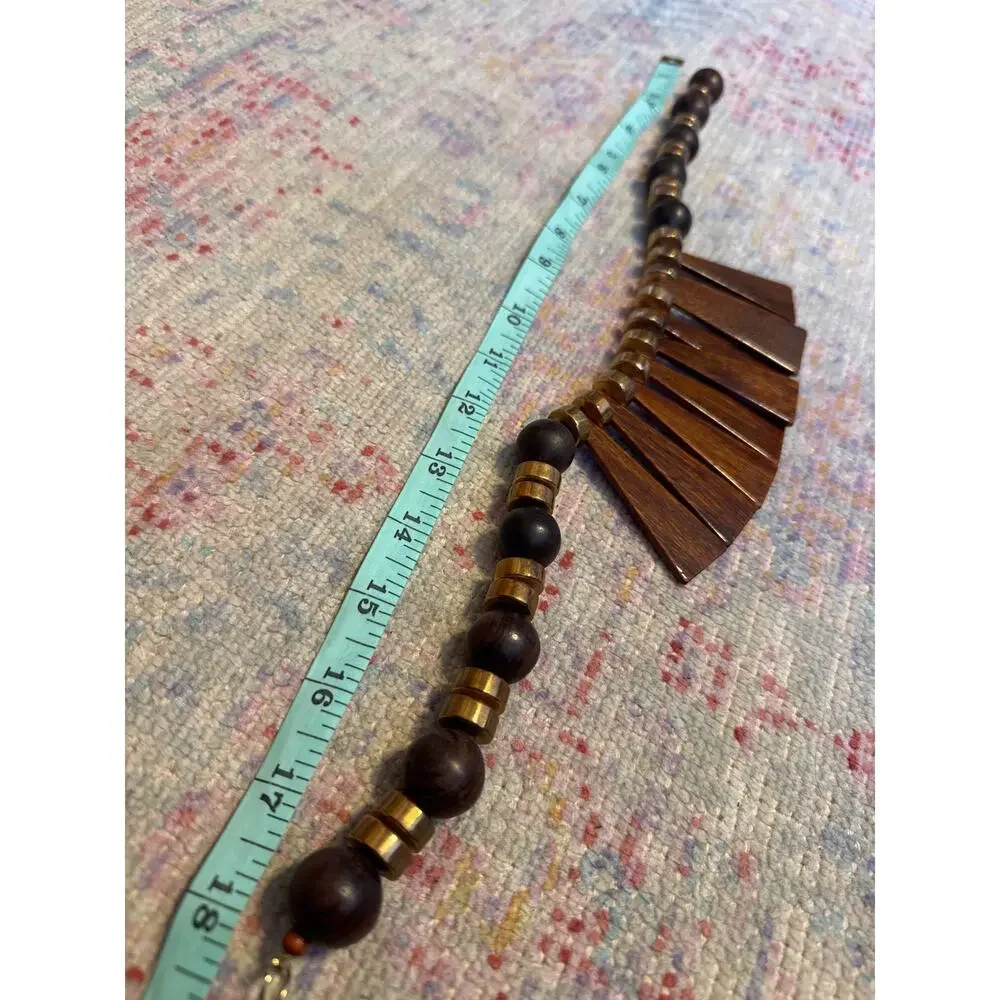 Vintage Tribal Wooden‎ Boho Bib Necklace